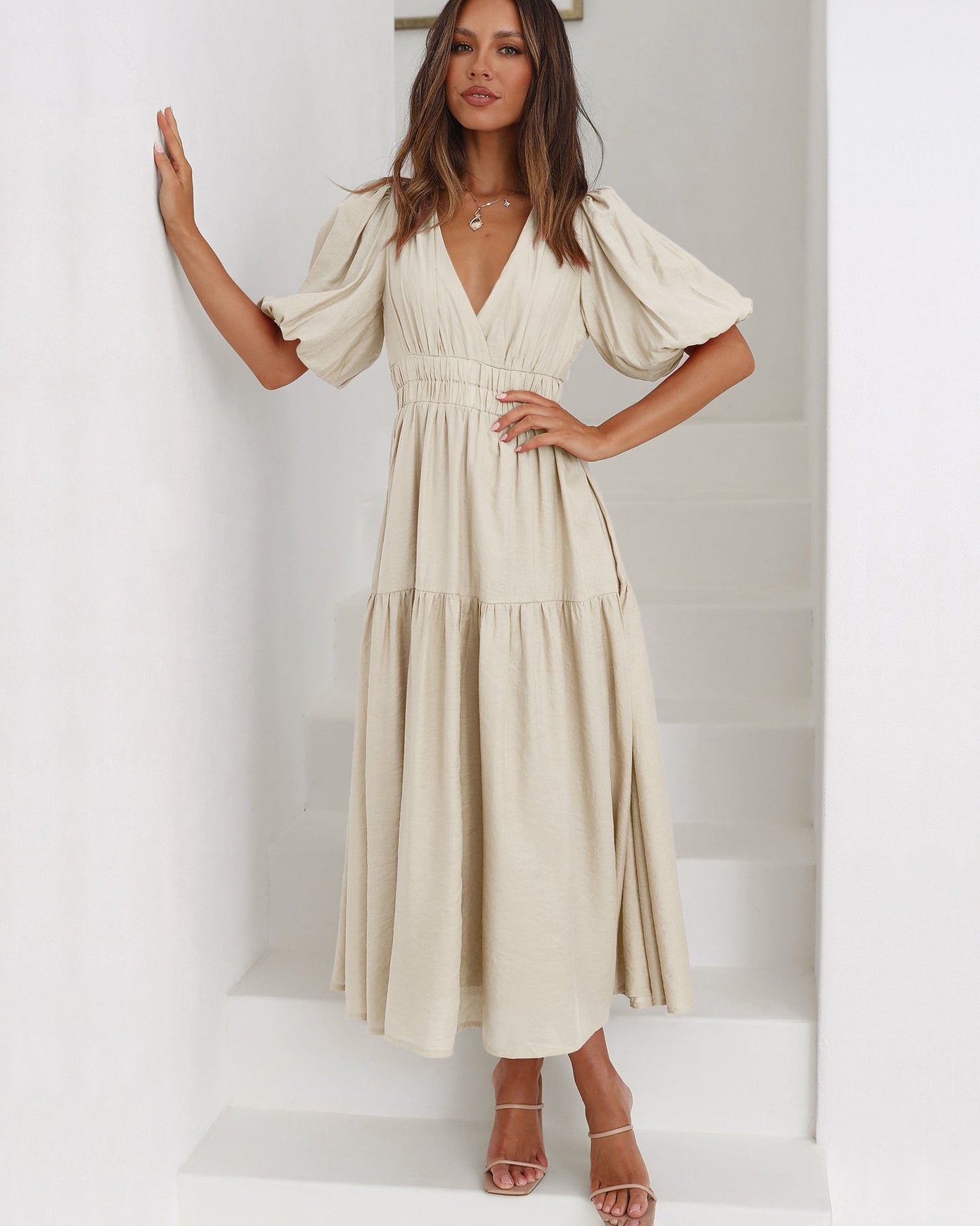 Aurielle™ | V-Neck Flow Dress