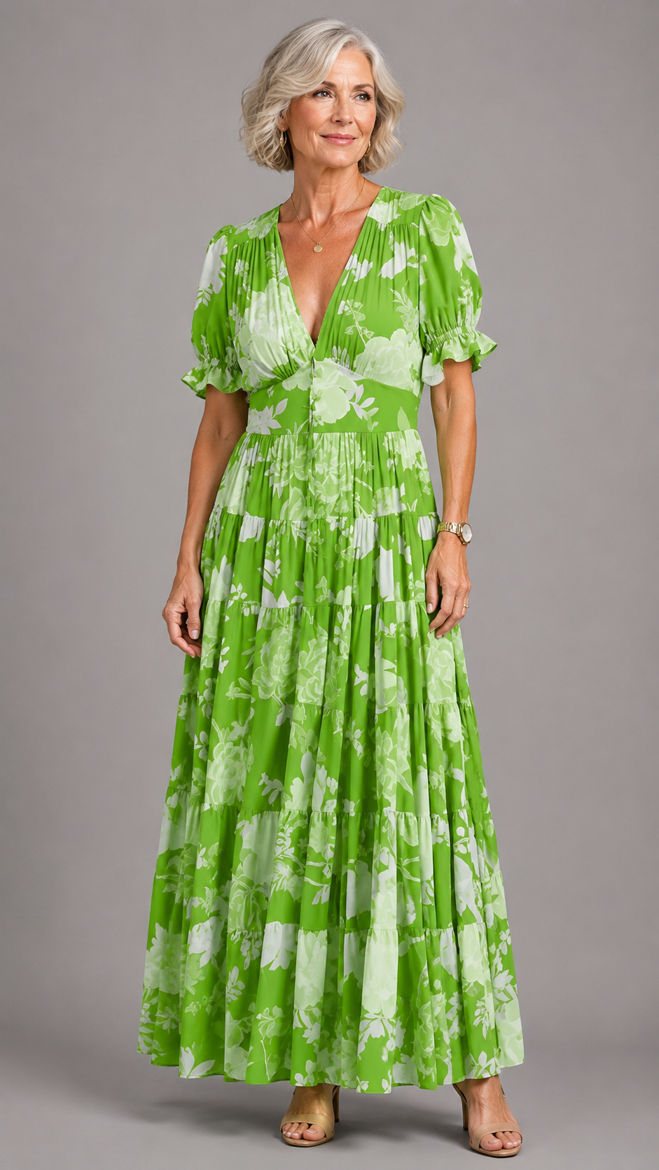 Alessia™ | Elegant Floral V-Neck Dress