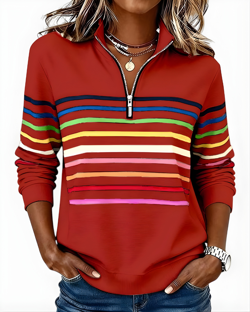 Raina™ | Striped Zip Hoodie