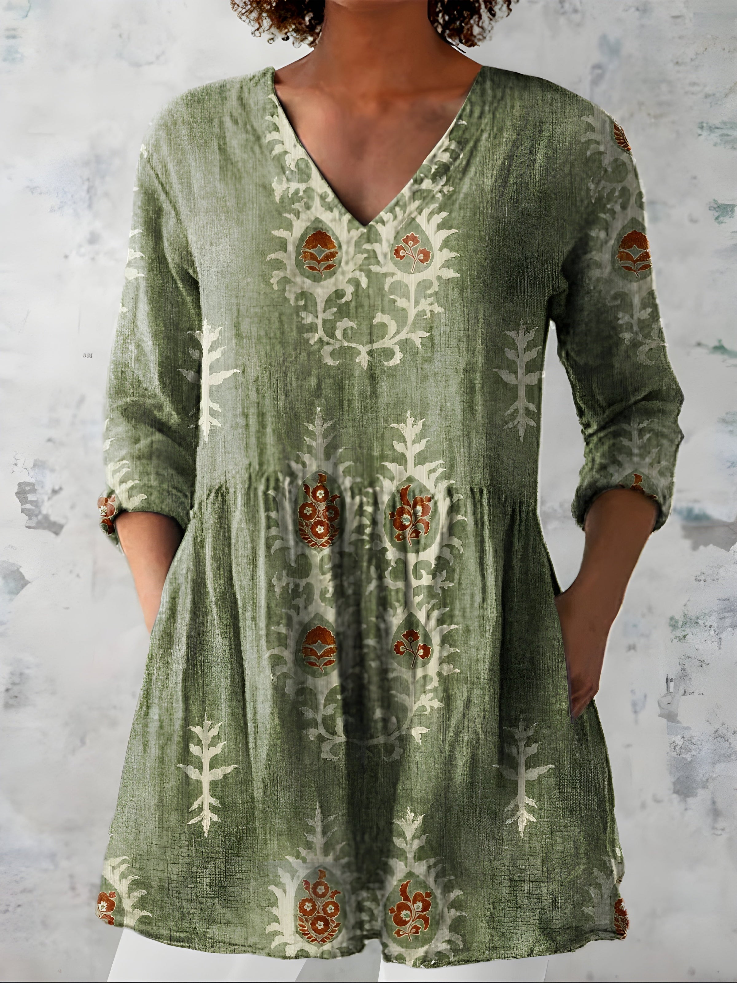 Everly™ | Long Blouse with V-Neck