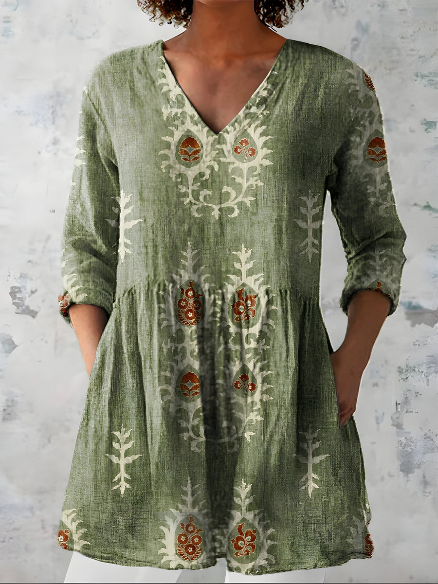 Everly™ | Long Blouse with V-Neck