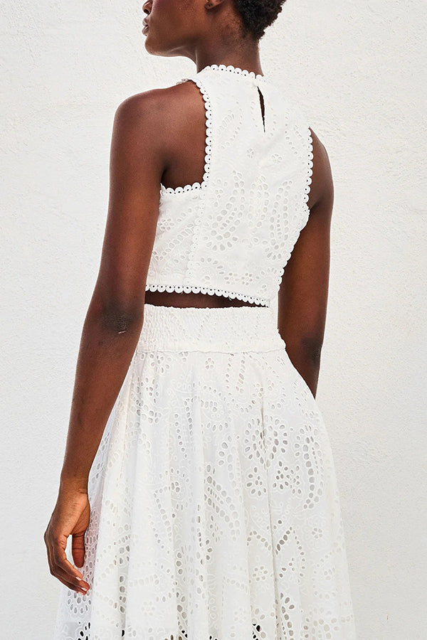 Larissa™ | Embroidered Top & High-Waist Maxi Skirt Set