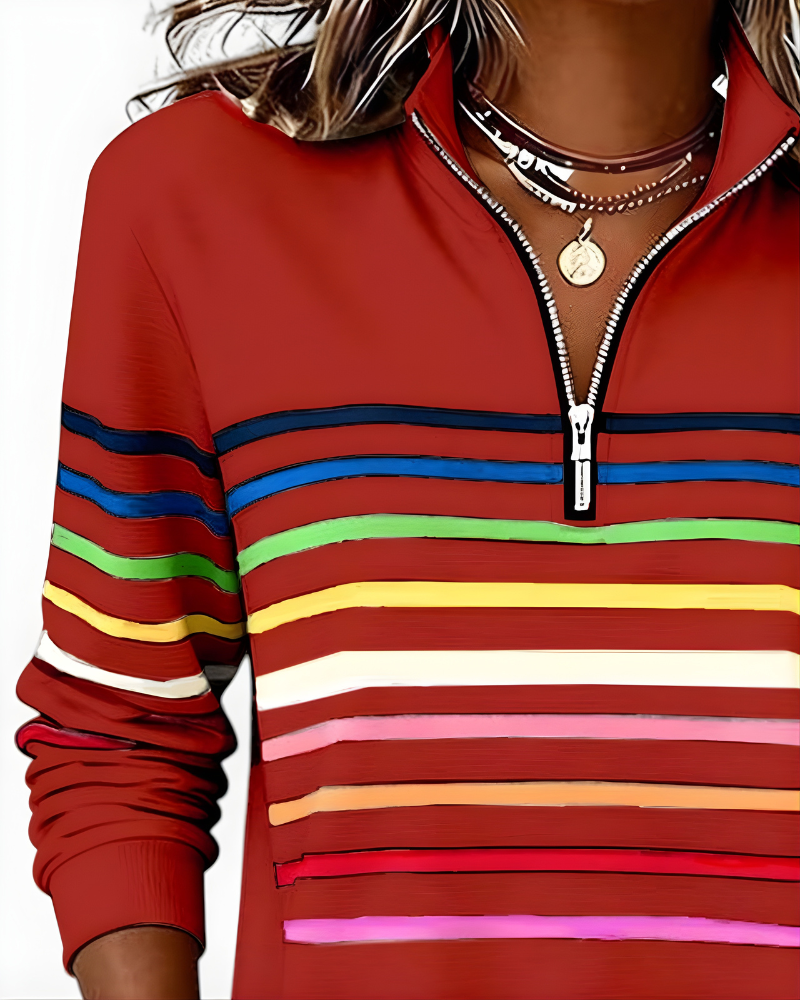 Raina™ | Striped Zip Hoodie