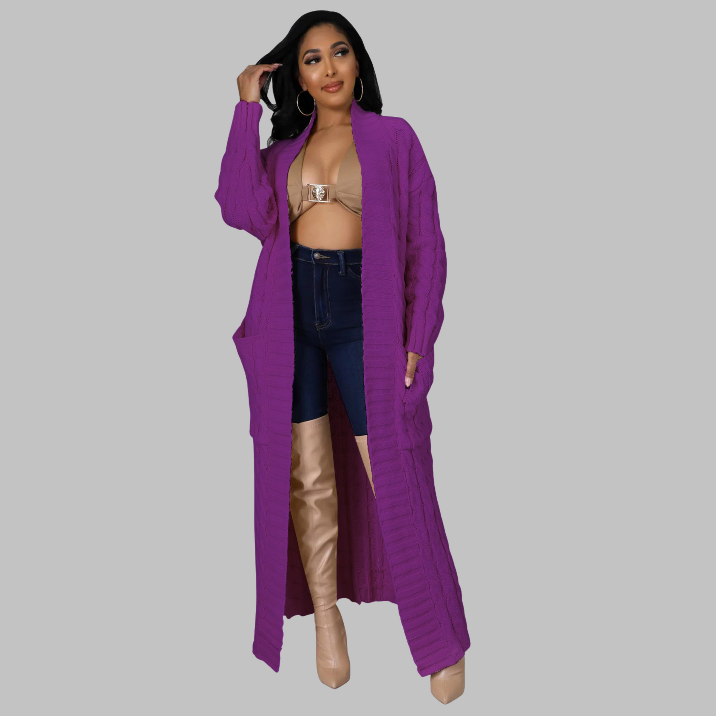 JACKIE™ | - Casual Long-Sleeve Long Cardigan