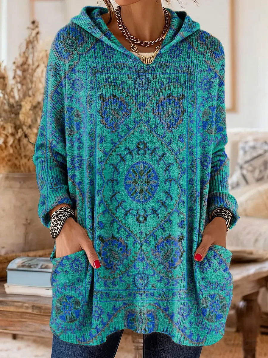 Alice™ | Retro Ethnic Print Hooded Tunic