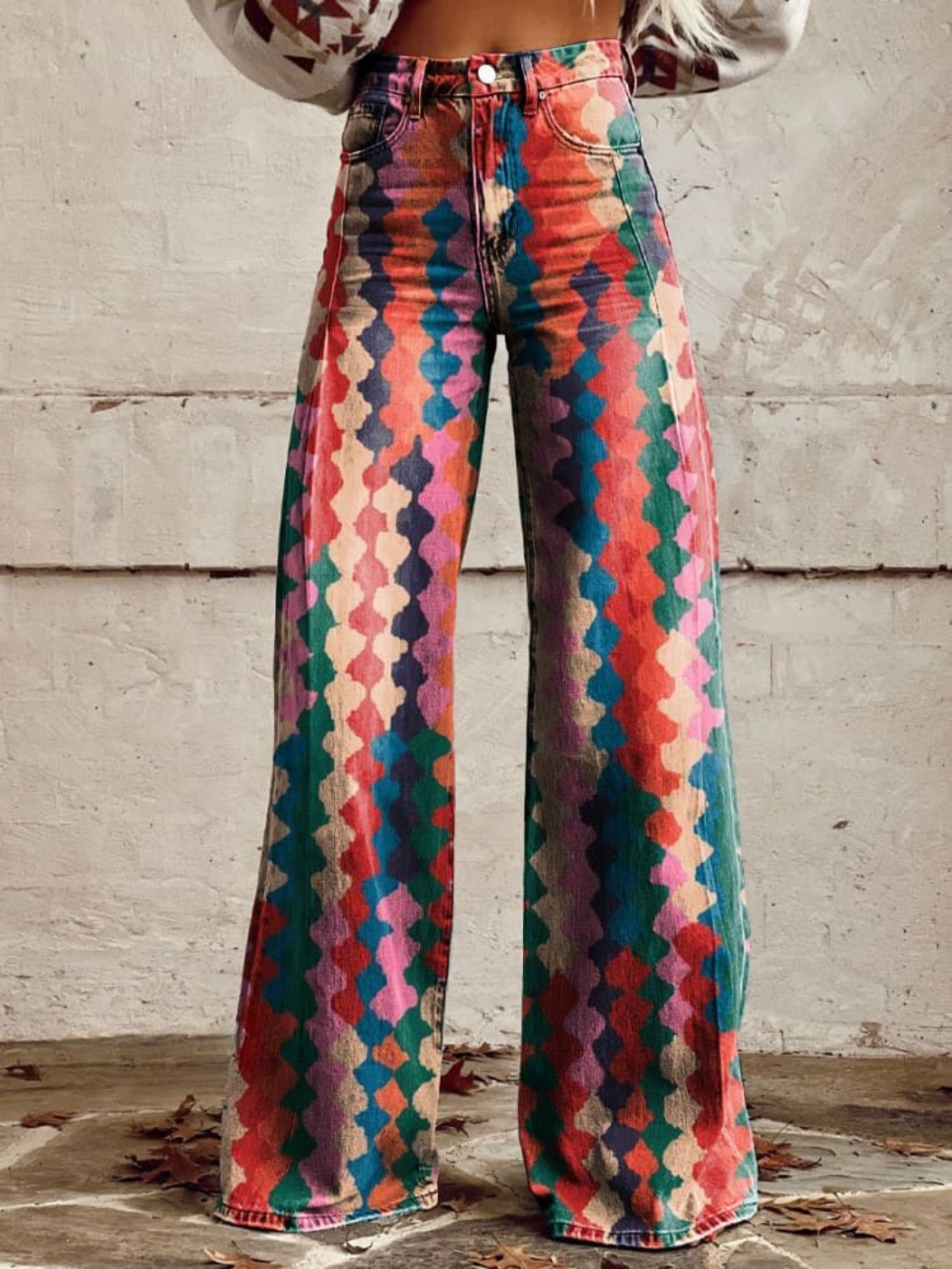 BETH™ | - Vibrant Boho Wide-Leg Pants