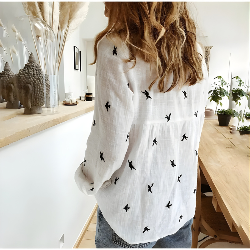 Leah™ | Cotton Long Sleeve Blouse