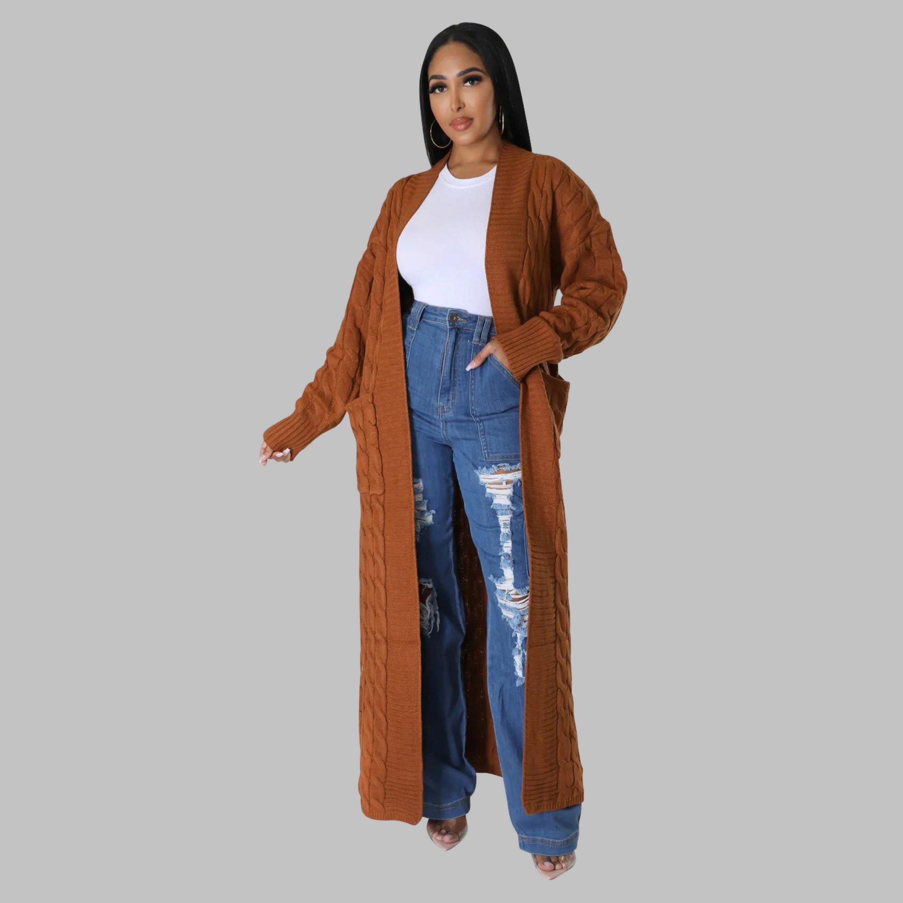 JACKIE™ | - Casual Long-Sleeve Long Cardigan