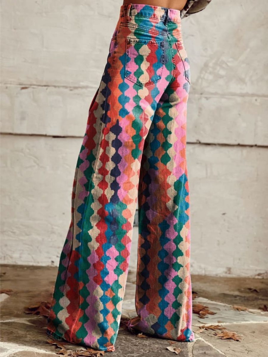 BETH™ | - Vibrant Boho Wide-Leg Pants