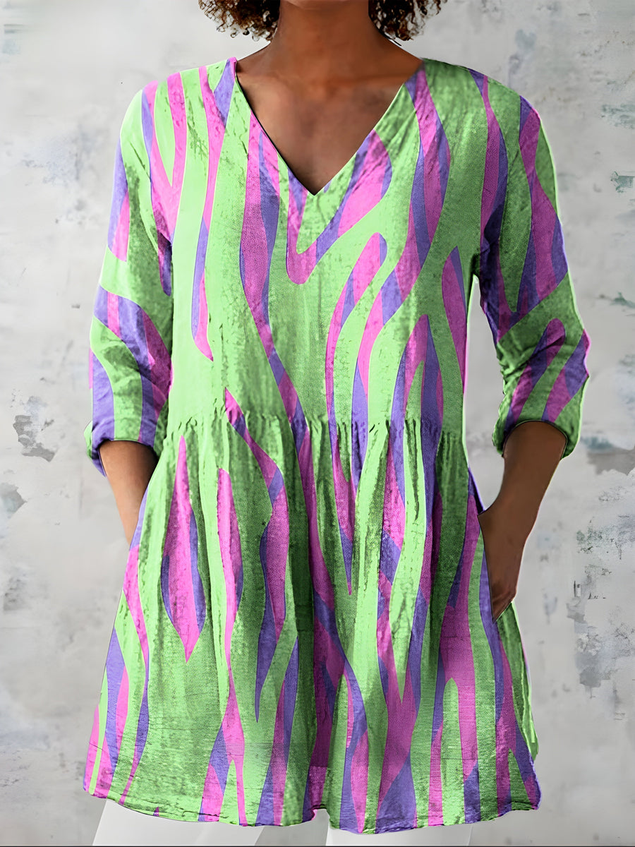 Lyla™ | Long Blouse with V-Neck