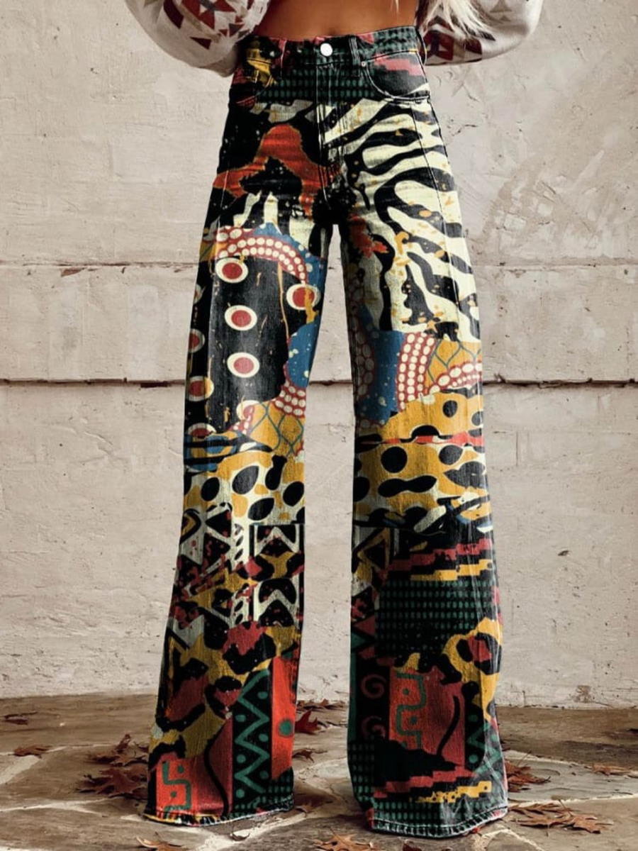 FELICITY™ | - Artistic Print Wide-Leg Pants