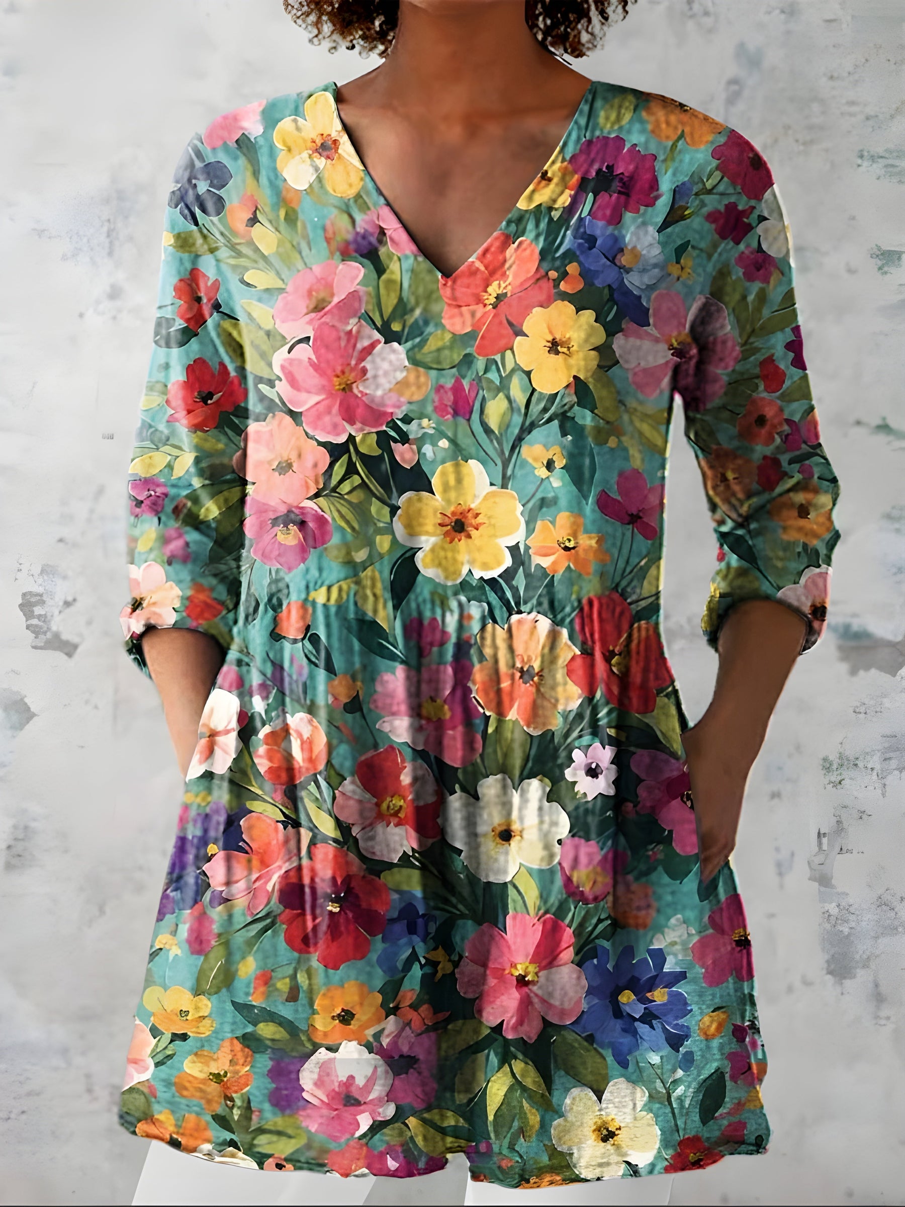 Angel™ | Long Blouse with V-Neck