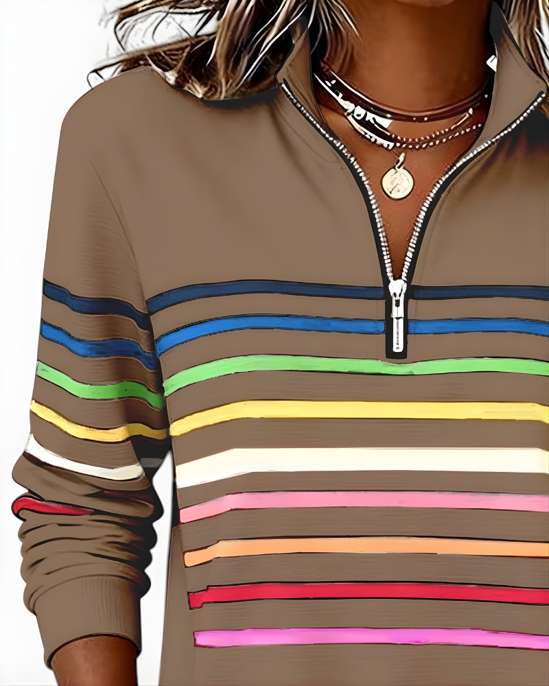 Raina™ | Striped Zip Hoodie