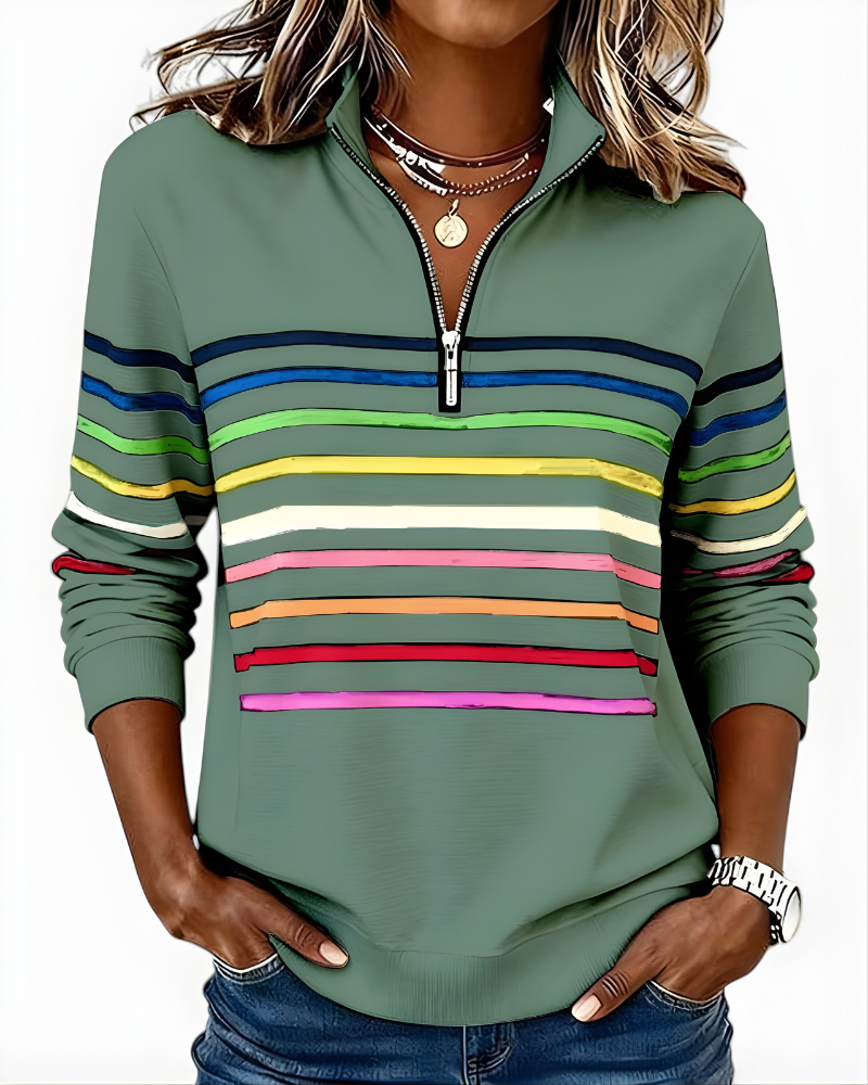Raina™ | Striped Zip Hoodie