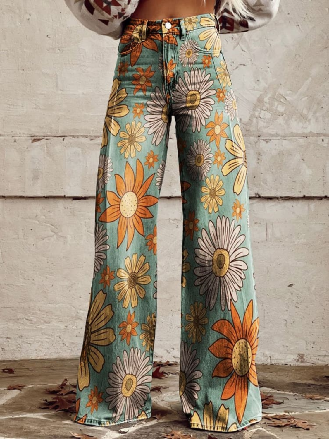 DAISY™ | - Vintage Floral Wide-Leg Pants