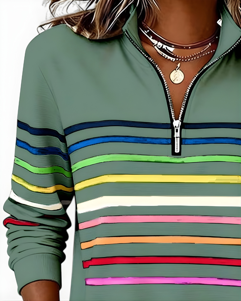 Raina™ | Striped Zip Hoodie