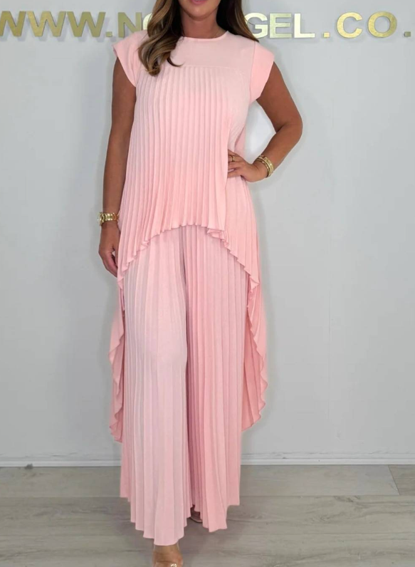 Sherry™ | Pleated Midi Top & Wide-Leg Pants Set