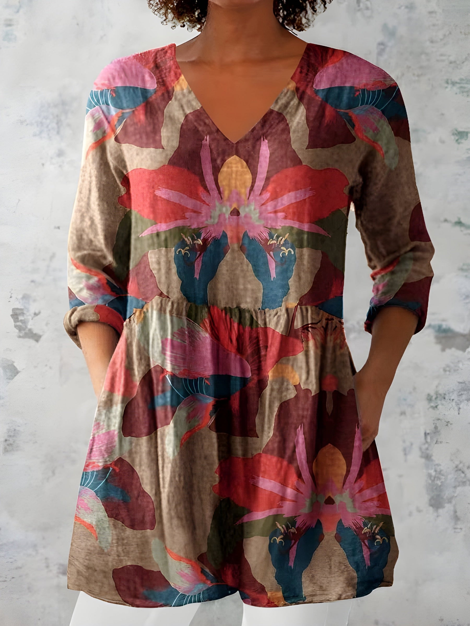Cassidy™ | Long Blouse with V-Neck