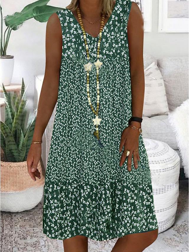 Niana™ | Sleeveless Floral V-Neck Dress