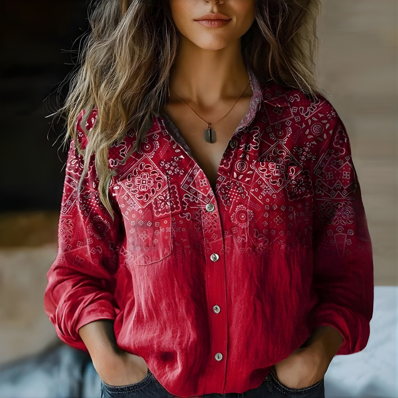 Natalie™ | Printed Vintage Blouse