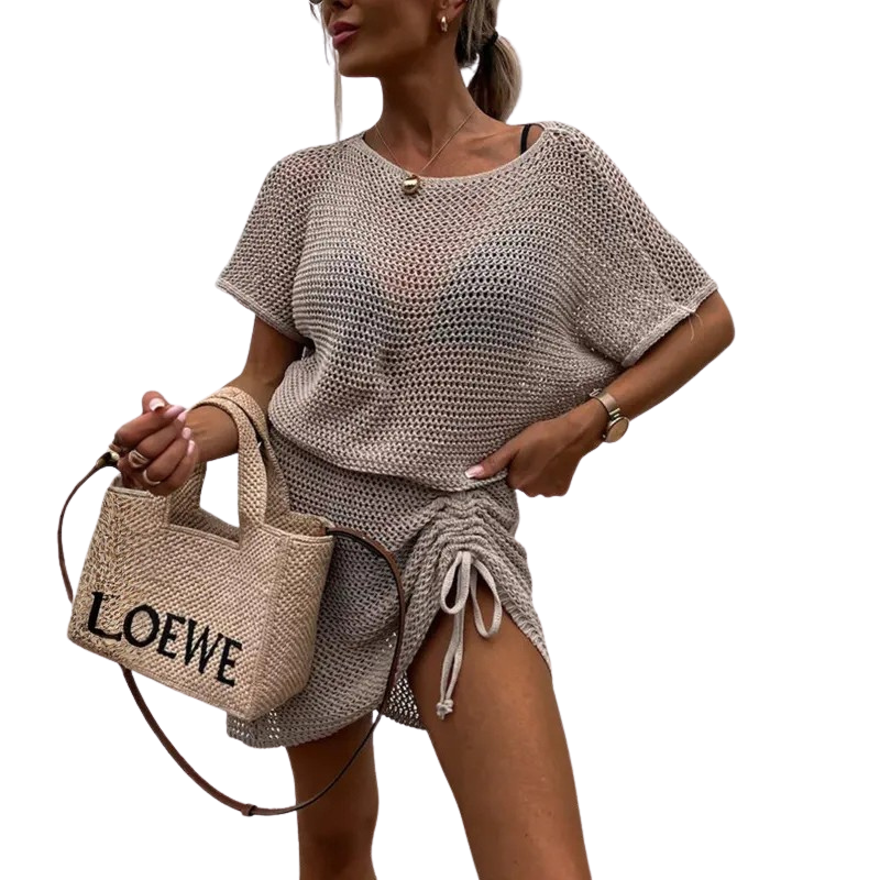 LOWANNA™ | – Minimalist Casual Dress with Drawstring Waist