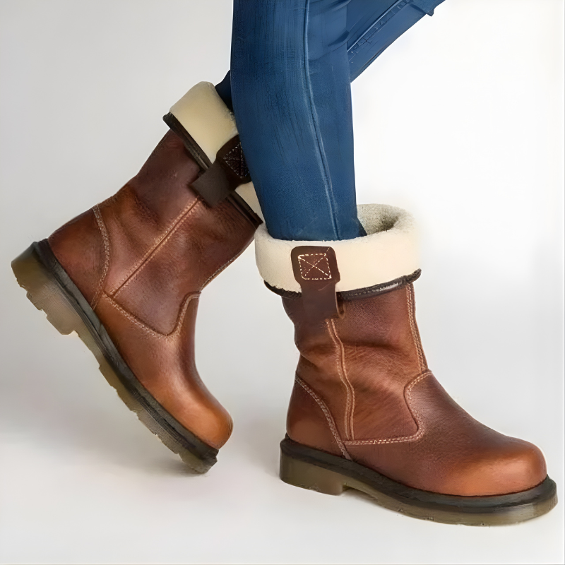 Lilia™ | Lined Leather Winter Boots