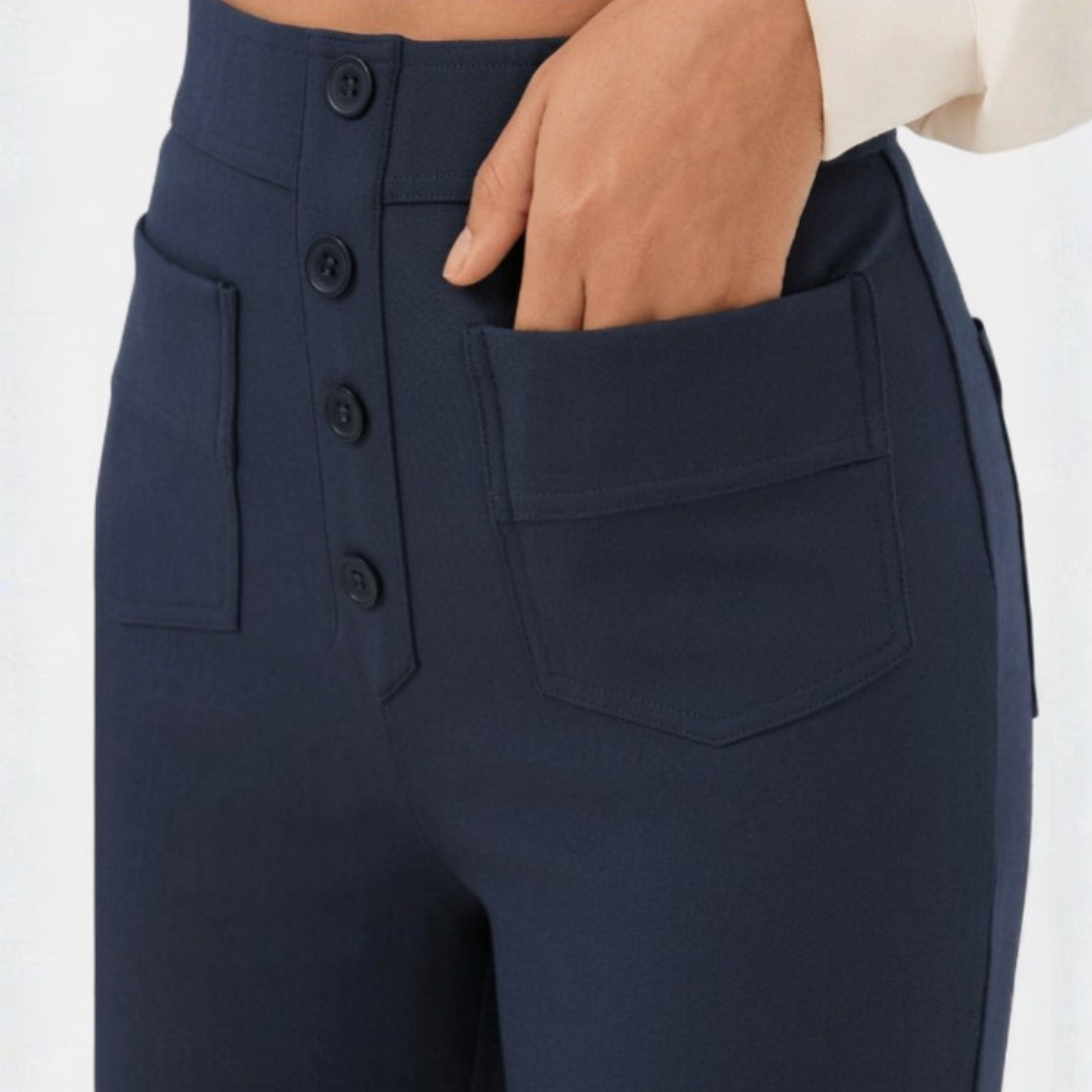 BRIXLEY™ | – Relaxed High-Waist Straight-Leg Pants
