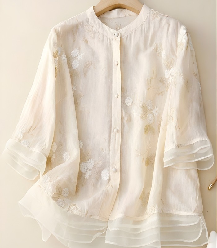 Clarice™ | Embroidered Cotton Blouse