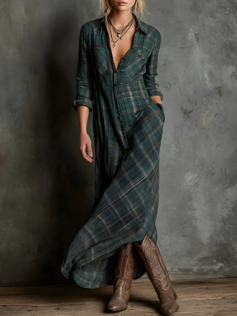 Cassandra™ | Plaid Maxi Dress