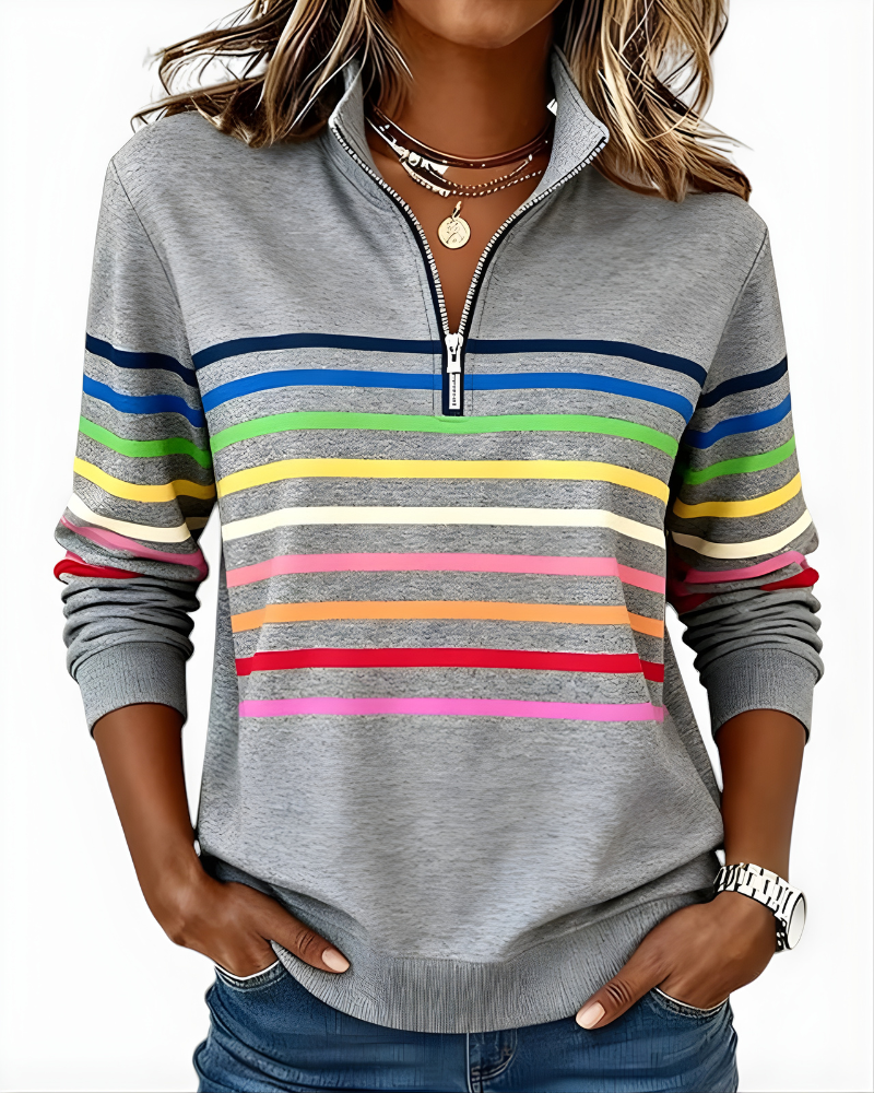 Raina™ | Striped Zip Hoodie
