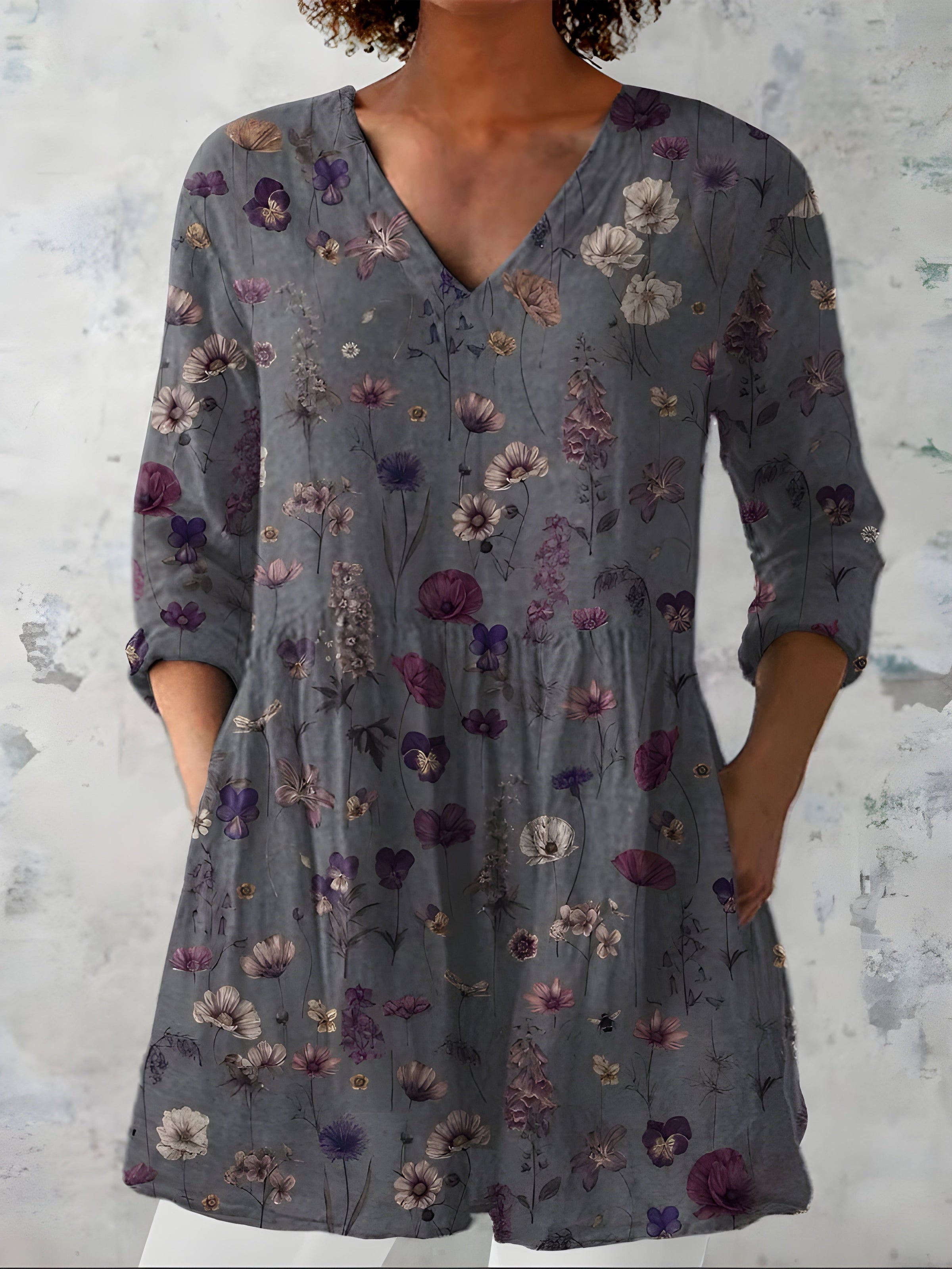 Addison™ | Long Blouse with V-Neck