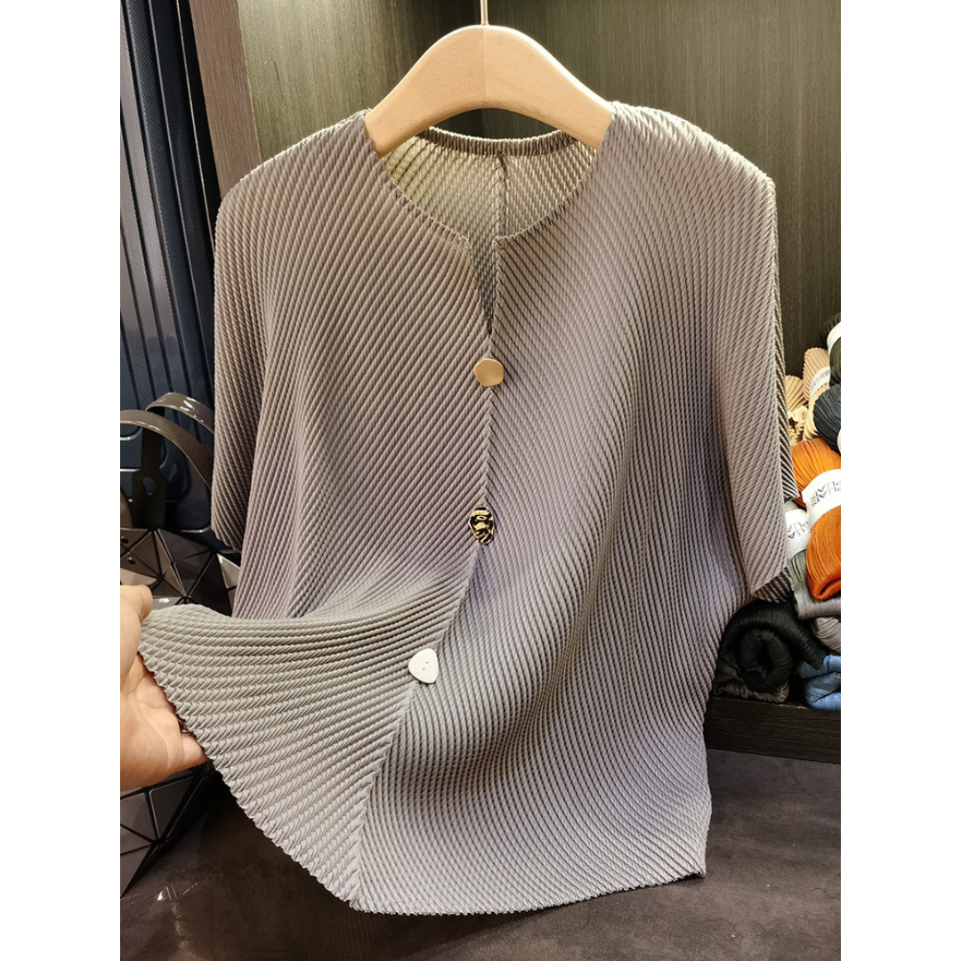 SAVARA™ | – Lightweight Round Neck Cardigan Top
