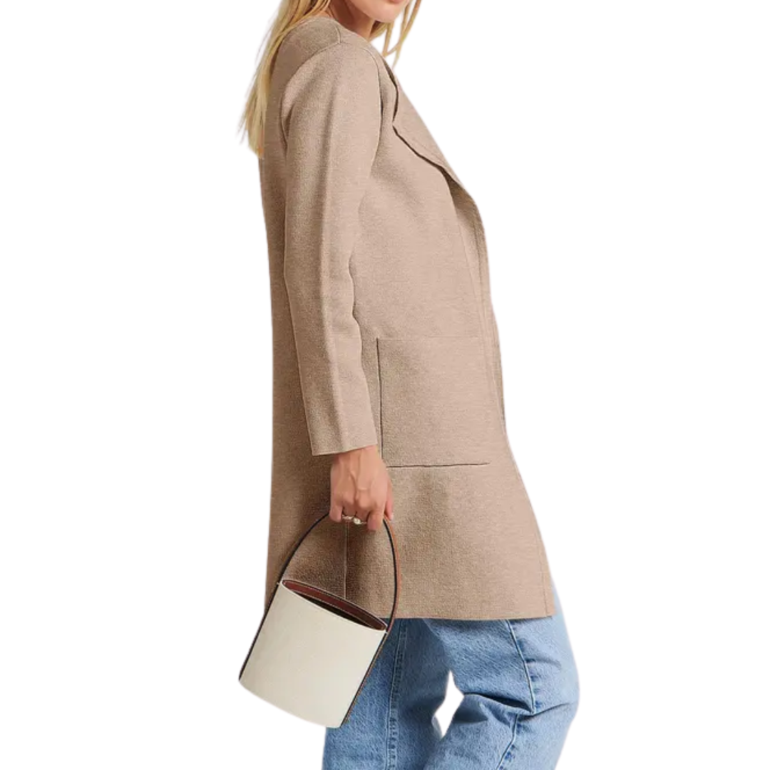 FREJА™ | – Cozy Lapel Open-Front Knit Cardigan