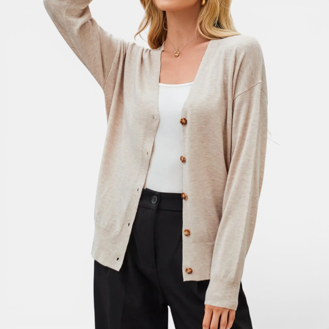 CLARICE™ | – Lightweight Wool Blend Button Cardigan