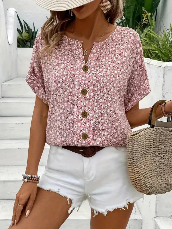 Amira™ | - Floral Button-Up Blouse