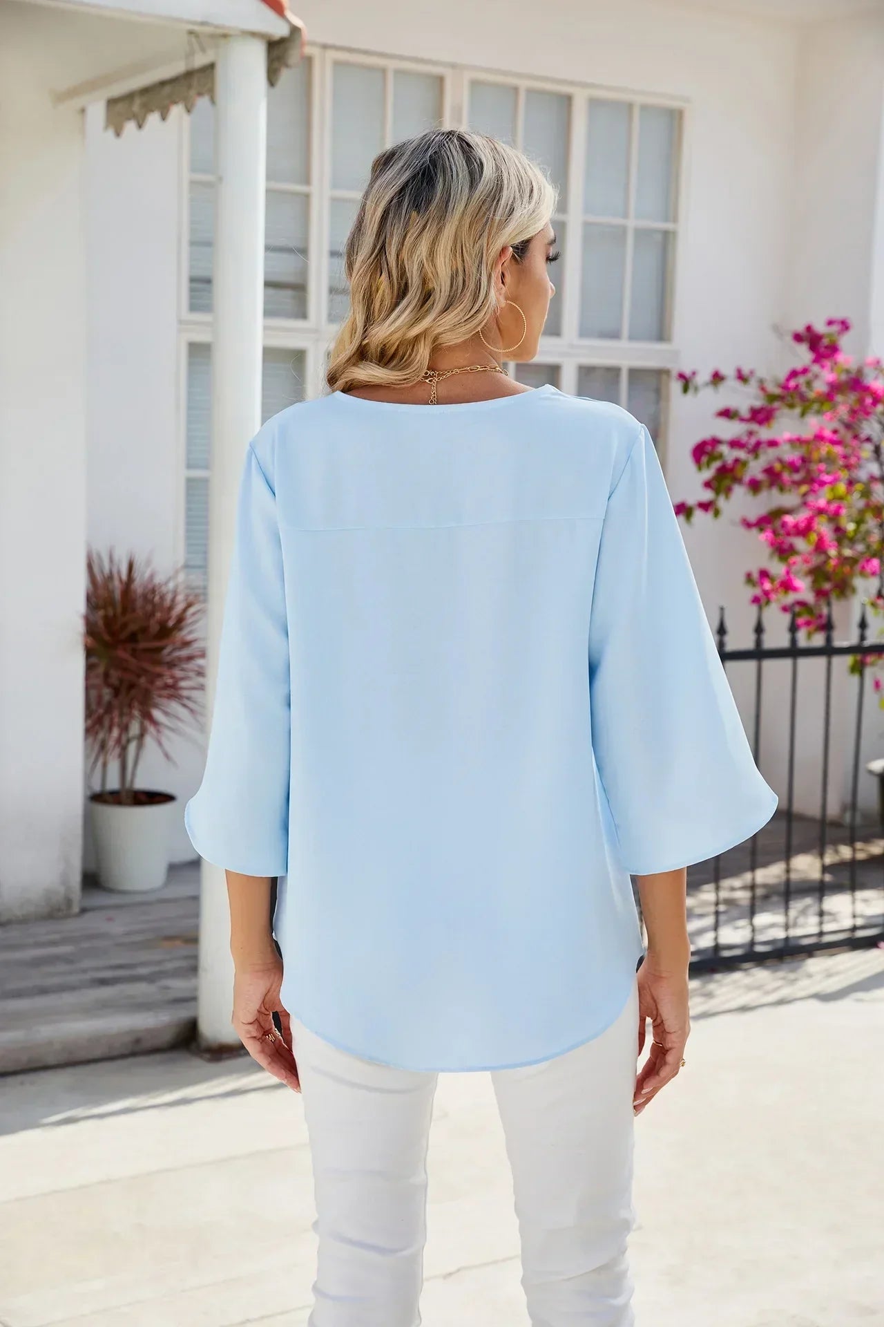 Jadzia™ | Relaxed V-Neck Blouse