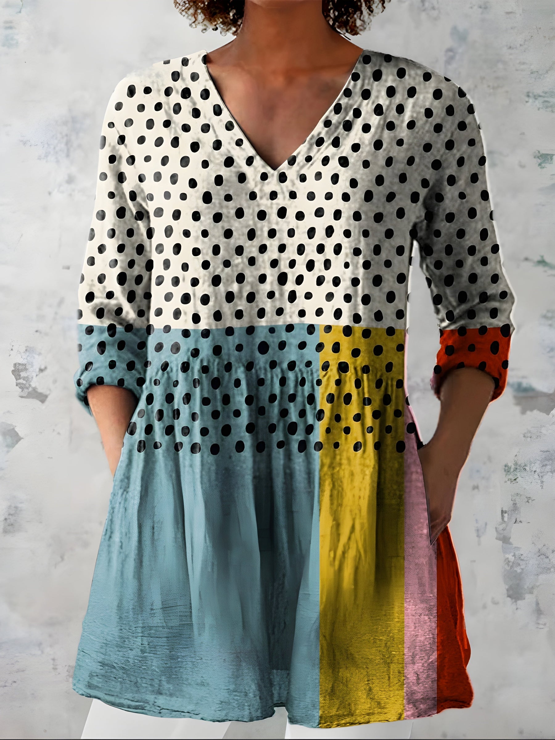 Jacqueline™ | Long Blouse with V-Neck