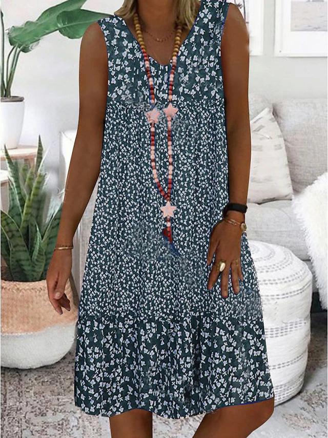 Niana™ | Sleeveless Floral V-Neck Dress
