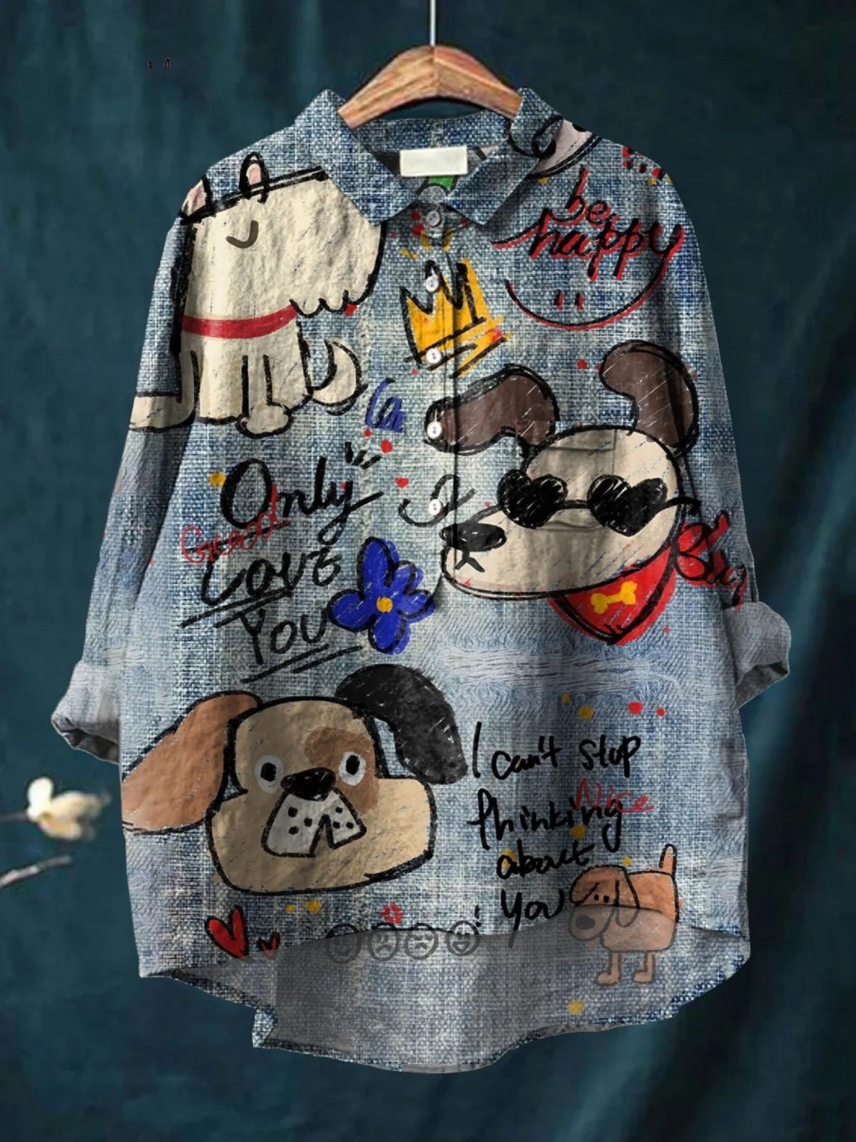 Quincy™ | - Cute Dog Art Print Casual Shirt