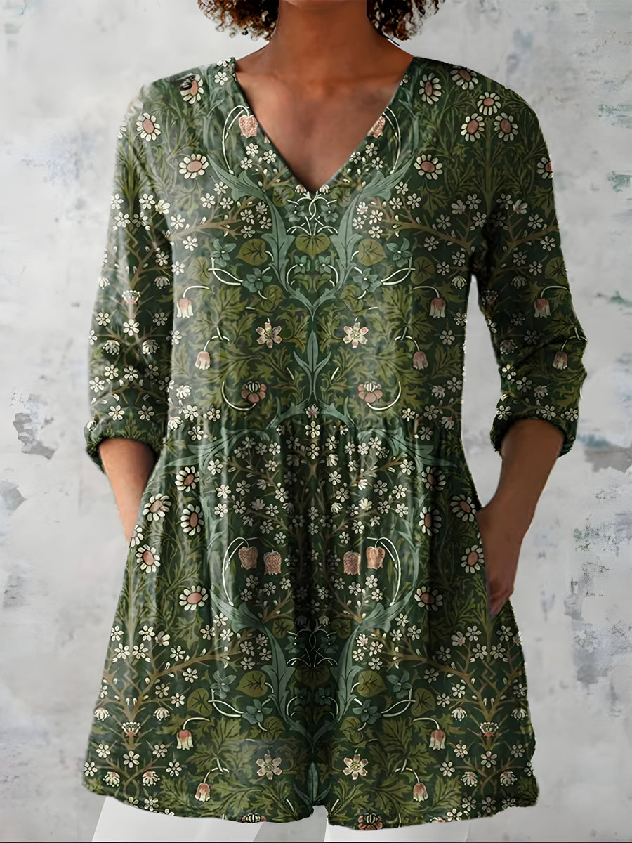 Cecelia™ | Long Blouse with V-Neck
