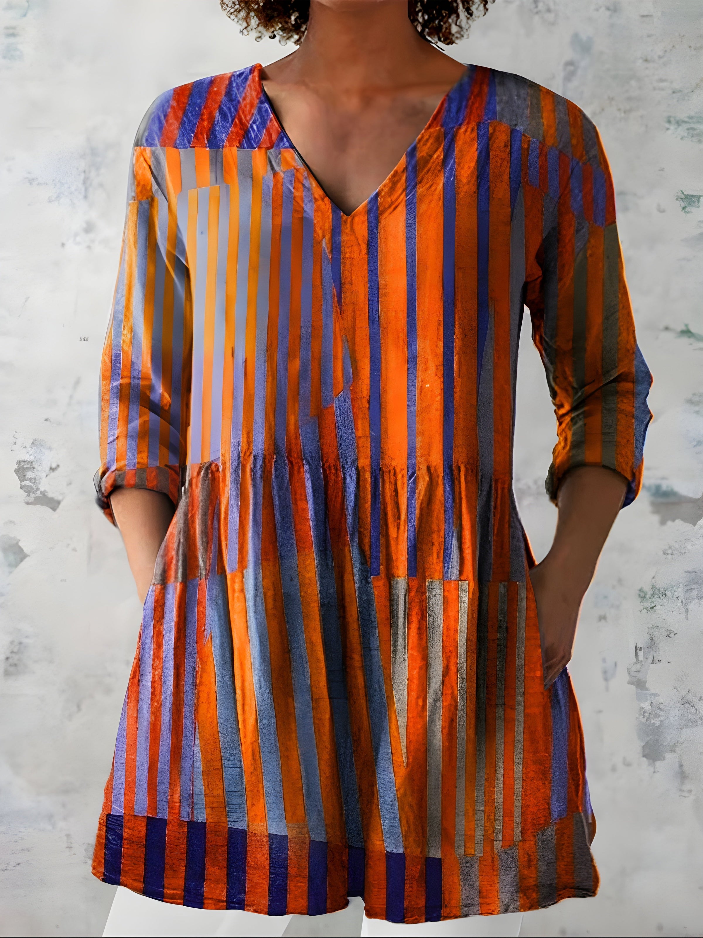 Amaia™ | Long Blouse with V-Neck