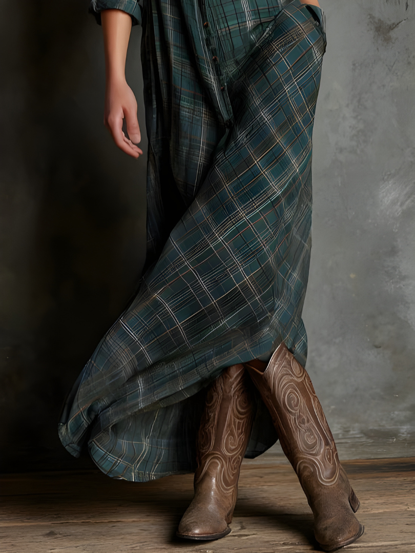 Cassandra™ | Plaid Maxi Dress