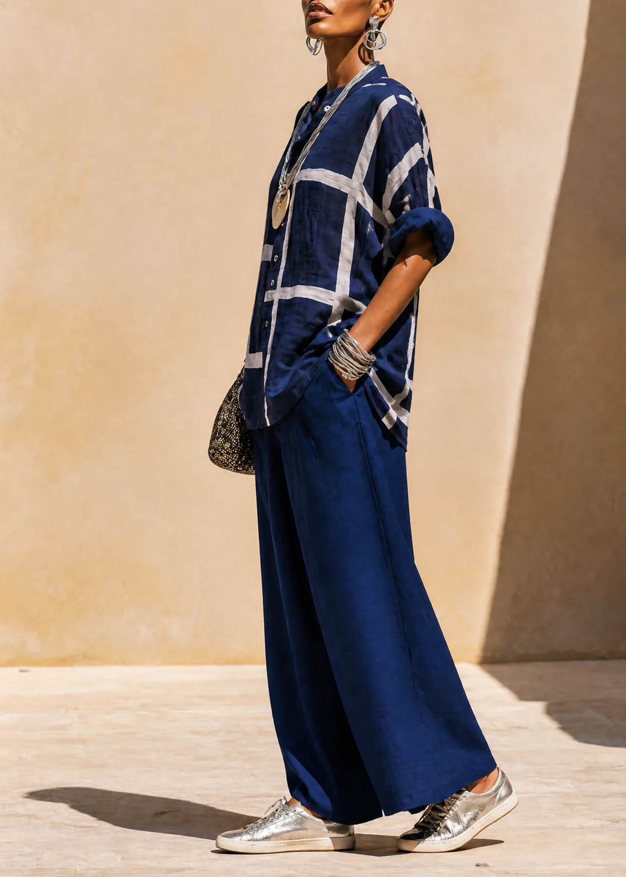 Genevieve™ | Grid Print Two-Piece Set