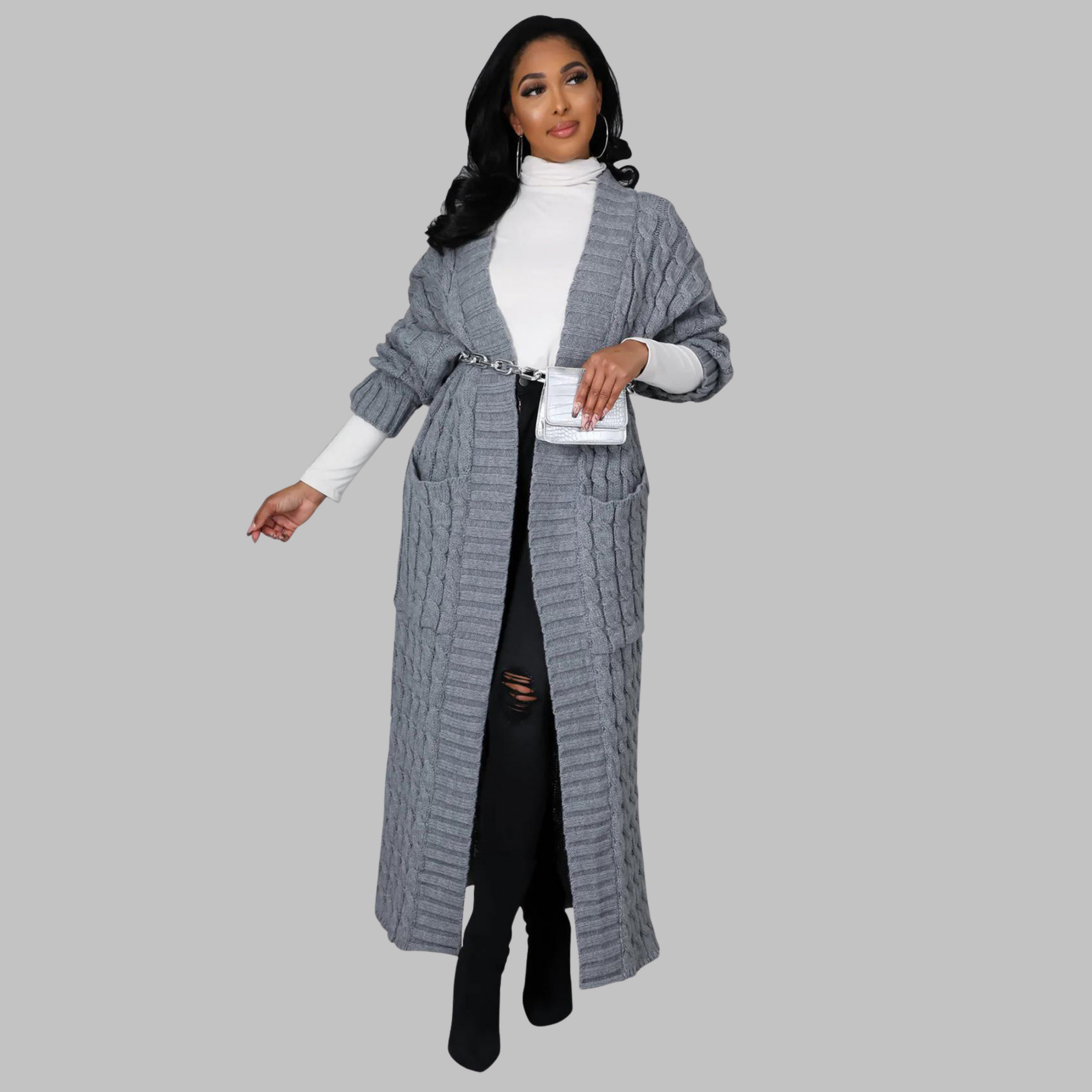 JACKIE™ | - Casual Long-Sleeve Long Cardigan