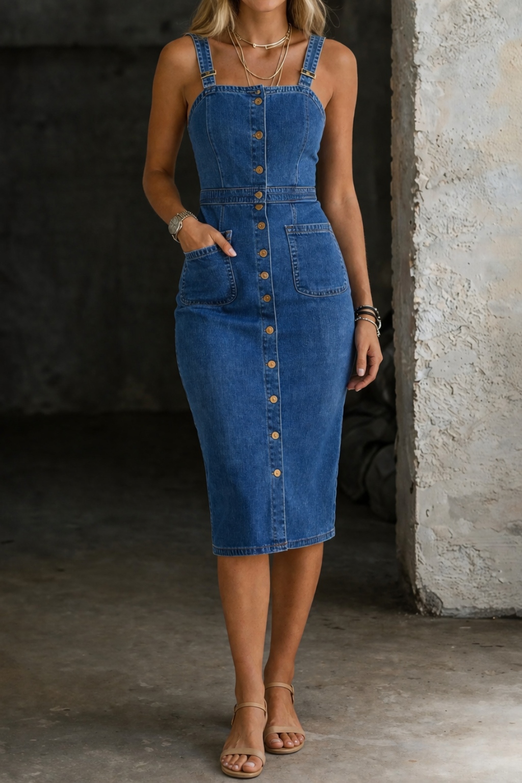 Rivka™ | Button-Up Denim Dress