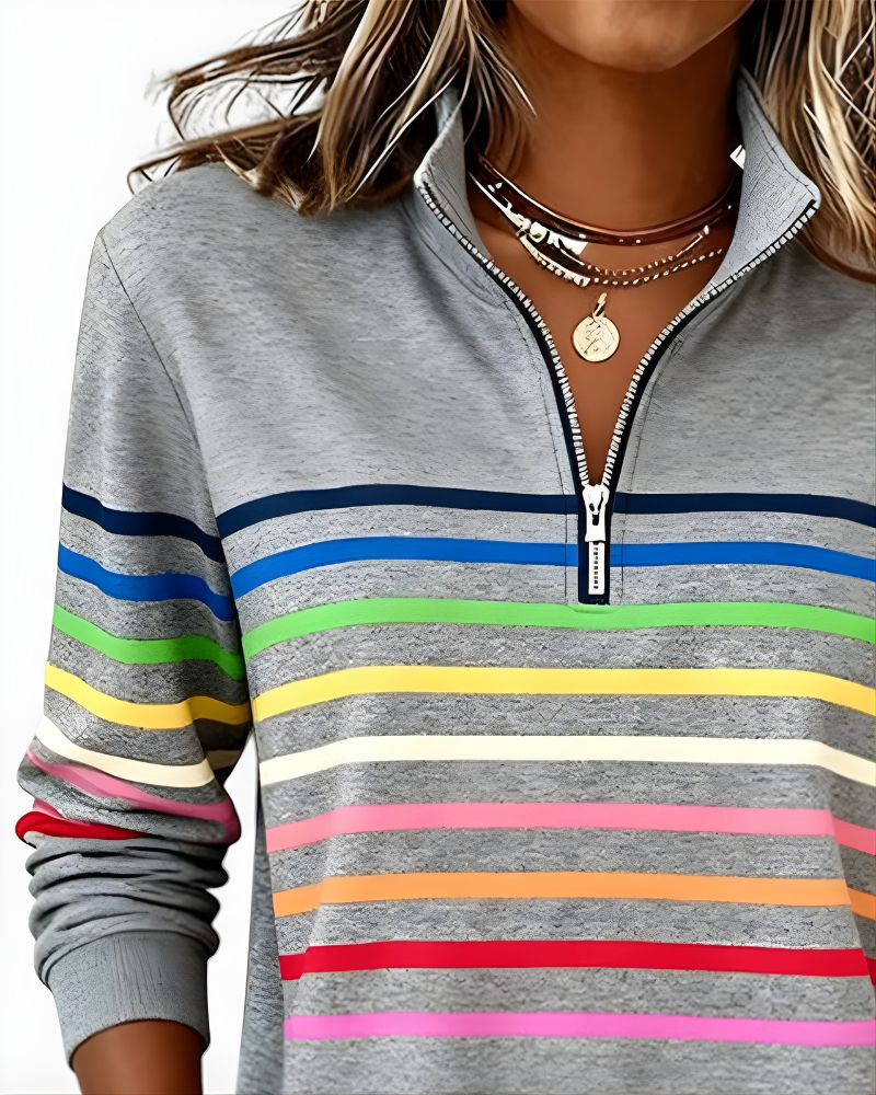 Raina™ | Striped Zip Hoodie
