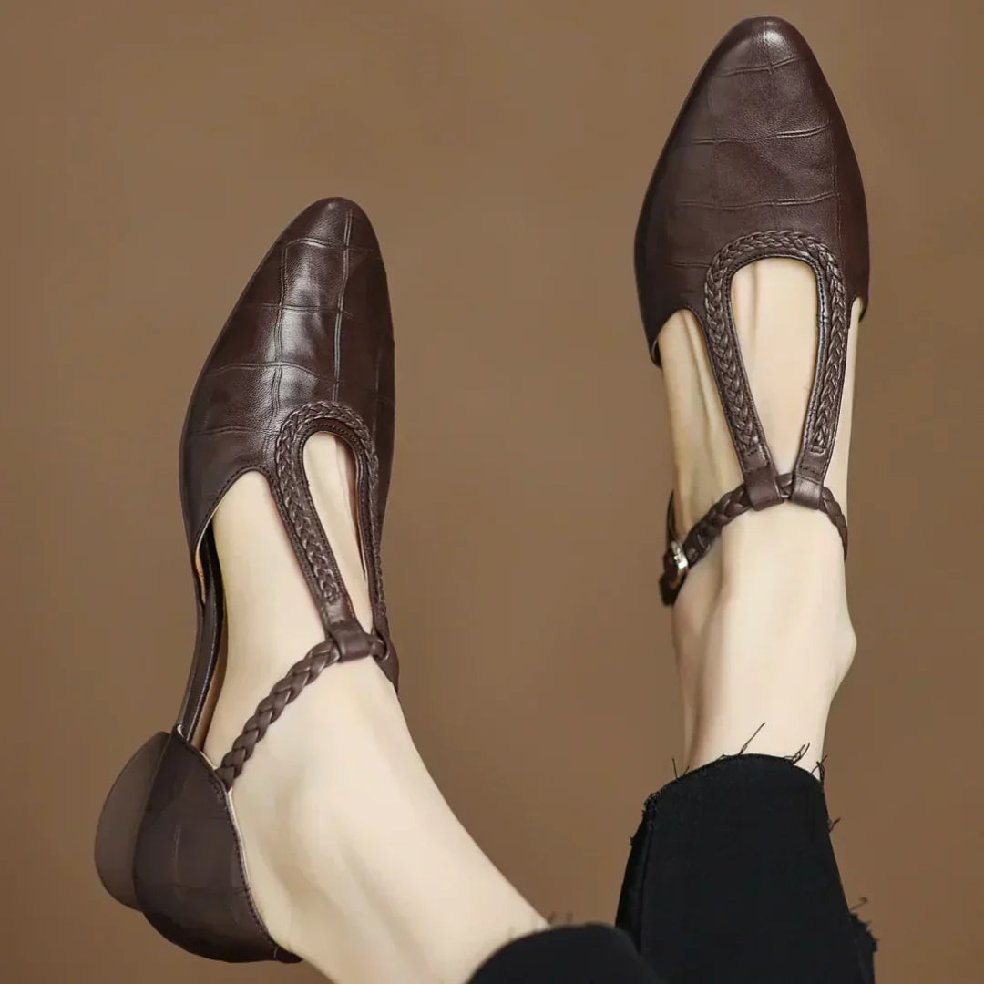 Anthea™ | Elegant Braided Leather Shoes