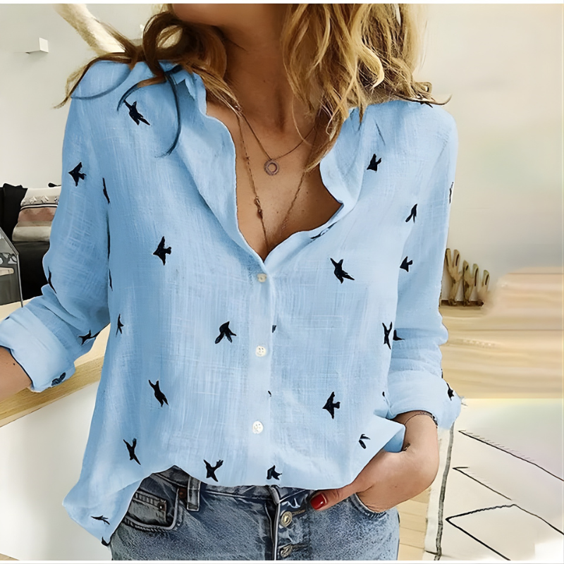 Leah™ | Cotton Long Sleeve Blouse