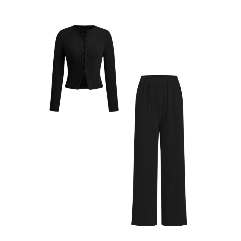 CASTIEL™ | – Stylish Ribbed Two Piece Casual Set