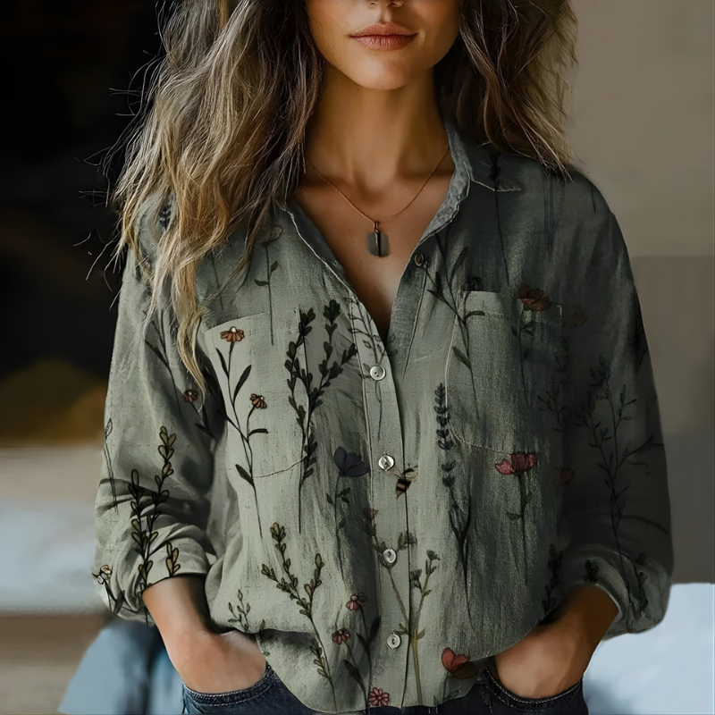 Natalie™ | Printed Vintage Blouse